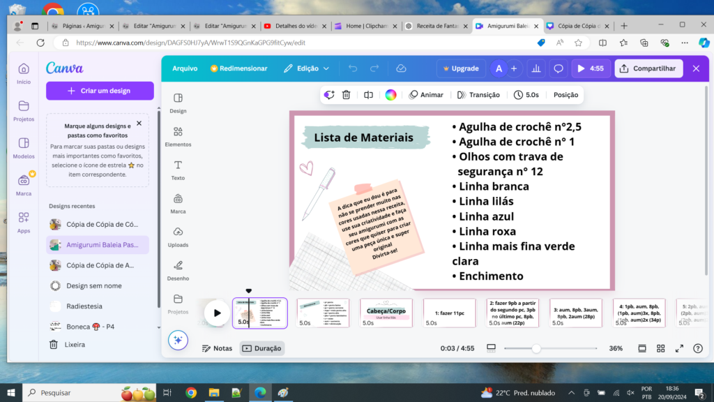 Lista de Materiais