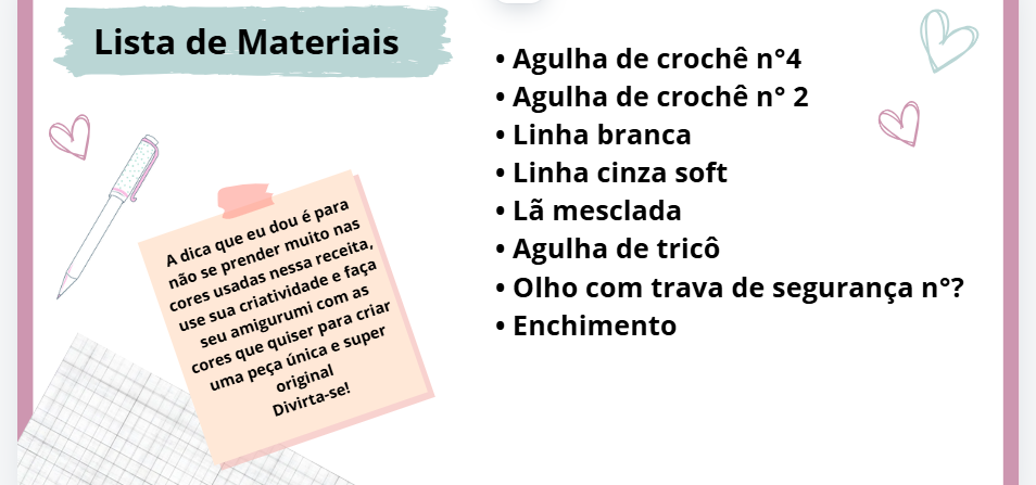 Lista de Materiais